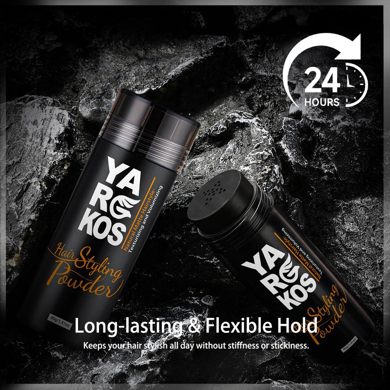 Yargkos Hair Styling Powder for Men & Women, Hair Texture Powder, Texturizing & Volumizing, Strong Hold, Natural Matte Finish, No Residue, Vegan Formula, 1.41 oz - Image 3